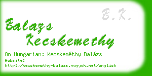 balazs kecskemethy business card