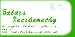 balazs kecskemethy business card